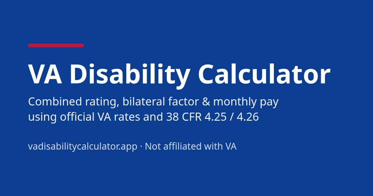 VA Disability Calculator screenshot